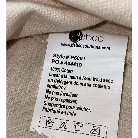 Dunkin Donuts Tote Bag Canvas Large Carry On 100% Cotton Coffee Cream Orange - Picture 9 of 10